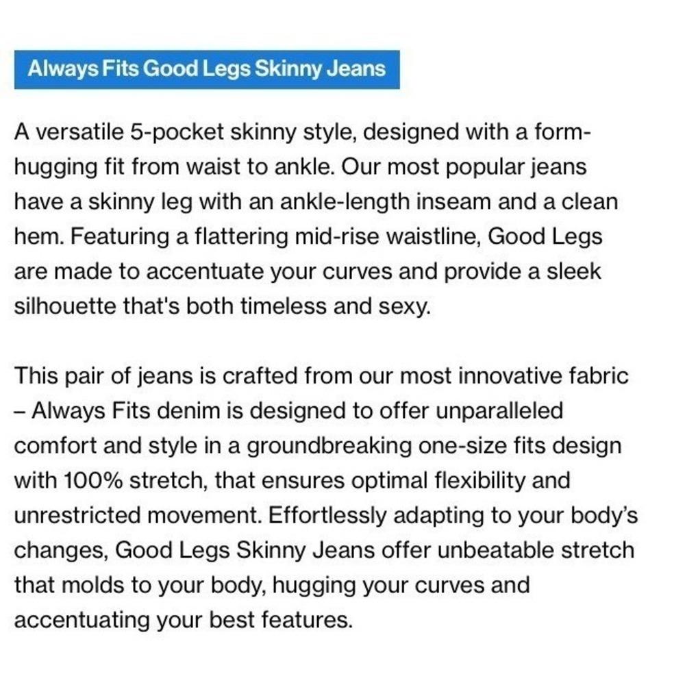 Good American Always Fits Good Legs Skinny Jeans Womens 6-12 Black NEW - Picture 3 of 16